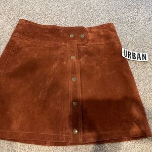 Urban Outfitters Rust Suede Mini Skirt